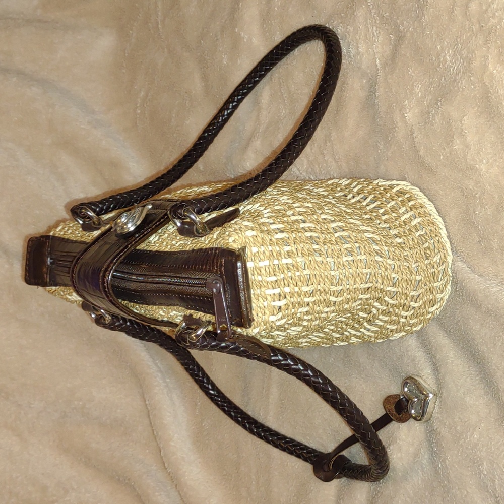 VINTAGE💜 BRIGHTON Woven Jute Handbag - Picture 4 of 16